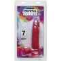 Doc Johnson Crystal Jellies - 7 Inch Realistic Cock With Balls - Strong Suction Cup Base - 7.2 in. Long and 1.7 in. Wide - Dildo, Pink