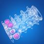 Sixinu Transparent Bead Massager Sleeves Rings Extender Toys for Male
