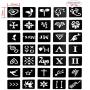 Airbrush Tattoo Stencil Kit Durable Body-Painting Alphabet Temporary Tattoo Template Body Art Drawing Stencil for Henna Tattoos,Body Glitter Tattoos,Face Painting (118pcs/pack)