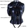 Sexy Leather Bondage Jacket Restraint Suit - Forced Binding Clothing Restriction Neck Sleeves Finger Binding Leather Body Harness Lockable Adjustable Adult Sex Toys Fetish Costume