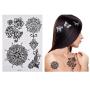 ABOAT Pack of 9 Sheets Henna Temporary Tattoo Black Art Sticker