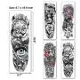 Leoars 4 Sheets Large Arm Temporary Tattoos and 4 Sheets Full Arm Sleeve Tattoo Sticker, Black Animal Eye Flower Fake Tattoos Sleeve Body Art for Women Men Leoars 4 Sheets Large Arm Temporary Tattoos and 4 Sheets Full Arm Sleeve Tattoo Sticker, Black Animal Eye Flower Fake Tattoos Sleeve Body Art for Women Men