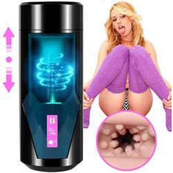 Male Masturbator Cup, Electric Men Masturbation with 10 Powerful Thrusting Modes, 4D Realistic Vagina Pocket Pussy Sex Toys for Man Orgasm with Female Sexy Moans and Hands Free-Stroker Featured