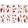 Halloween Temporary Blood-Tattoos Bleeding-Scar-Tattoo Stickers - Zombie Makeup Scary Fake Scars Blood Injuiry Cosplay Sticker for Halloween Masquerade Party 10 Sheets