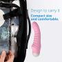 Personal Handheld Wand Massager Quiet Cordless Waterproof Rechargeable 7 Modes Telescopic Massage-Pink