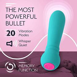 Ultra Bullet Personal Sex Toy Masturbation Device for Women Built-in Function Waterproof Bodysafe Clitoral and Body Massager with 20 Vibration Modes Body Safe Silicone Waterproof (Aqua)