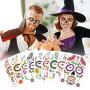 Halloween Decorations Costumes Temporary Tattoos Stickers Face Makeup Waterproof 9 Sheets Gems Flower Skull Mask Make up for Women Kids Party Decors