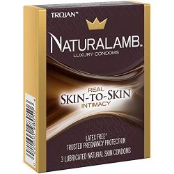 Trojan NaturaLamb Latex Free Luxury Condoms, 3ct