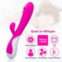 Mixfun Silicone Vibrator 16 Speeds Waterproof Rabbit G-Spot Vibrating Dildo Clitoris Vagina Stimulator Wand Massager Adult Sex Toys for Women (Rose Red)