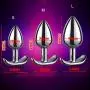Jeweled Design Stainless Steel Anals Plug B-ütt an-âl Pl-ùg Device T-ö-ys Insert Trainer Kit for Beginner,Pack of 3