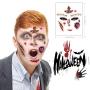 LessMo Halloween Temporary Tattoos, 30 Sheet Tattoo Stickers with Fake Bloody Scar, Wound Injury Body Stickers, Waterproof, Realistic, for Halloween Party, Masquerade, Prank, Makeup Props