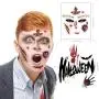 LessMo Halloween Temporary Tattoos, 30 Sheet Tattoo Stickers with Fake Bloody Scar, Wound Injury Body Stickers, Waterproof, Realistic, for Halloween Party, Masquerade, Prank, Makeup Props LessMo Halloween Temporary Tattoos, 30 Sheet Tattoo Stickers with Fake Bloody Scar, Wound Injury Body Stickers, Waterproof, Realistic, for Halloween Party, Masquerade, Prank, Makeup Props