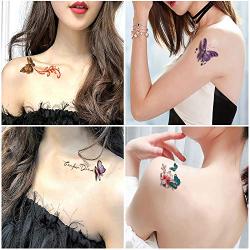 30 Sheets Butterfly Temporary Tattoos 3D Beautiful Butterfly Design Small Art Tattoo Stickers Sexy Waterproof Butterflies Fake Tattoo for Women Men Girls Kids Body Art Decorations Halloween Gift