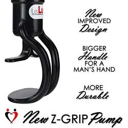 LeLuv Penis Pump EasyOp Z-Grip 12 Inch x 2.5 Inch Natural Male Enhancement Bundle with 4 .75 Inch Rings