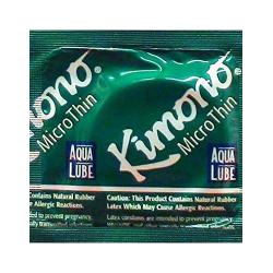 Kimono Microthin with Aqua Lube and Silver Lunamax Pocket Case, Premium Lubricated Latex Condoms-24 Count