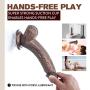 Realistic Brown Dildo with Suction Cup, Fovel Dual Density Liquid Silicone Adult Toys for G-Spot Anal 8.3 Inch Premium Penis Dong, Sex Toy for Female & Male Masturbation