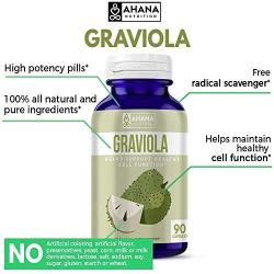 Ahana Nutrition Pure Graviola Capsules - Filled with Antioxidants & Supports The Immune System (90 Capsules)