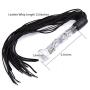 Romi Fetish Leather Whip with Glass Pleasure Wand with Ball Tip - Sex Toy for SM or Anal Sex/Masturbation