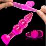 Willsa Women Silicone Anal Butt Plug G-Spot Stimulation Suction Cup Jelly Dildo Anal Sex Toys