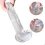 Saiksi 7.8" Lifelike Huge Dildo Realistic Penis Waterproof Sex Toys with Suction Cup Base & Balls 100% Satisfaction Guaranteed (clear)