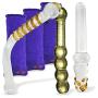 LeLuv Pyrex Glass Anal Vaginal Couples Sex Toy Dildo Set Amber Glow 3 Piece Gift Set Bundle with Premium Padded Pouches for Each