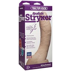 Doc Johnson Vac-U-Lock - Stryker - Thick and Curved Realistic Cock - 9.4 in. Long and 2.1 in. Wide - Made of R5 PVC - F-Machine, Vac-U-Lock, and O-Ring Harness Compatible - Dildo