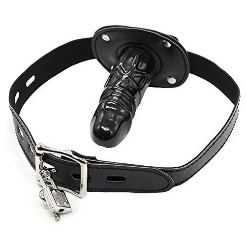 Sexbaby Lockable Dildo Mouth Gag, BDSM Mouth Restraint with Lock Bondage (Long 3.9inch) Sexbaby Lockable Dildo Mouth Gag, BDSM Mouth Restraint with Lock Bondage (Long 3.9inch)