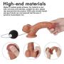 Relax Toy 7.28 inch Lifelike Silicone Massager Squirting Liquid Soft-Ďîldɔ with Strong Suction Cup Hands-Free Squirting Toy for Women