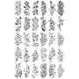 30 Pcs Flower Temporary Tattoo Sticker For Woman,Beautiful Floral Fake Tattoo