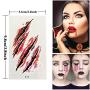 Halloween 30 Sheet Temporary Face Tattoo Decals Sticker 3D Zombie Scar Fake Bloody Wound for Cosplay Party Halloween Waterproof Masquerade Prank Prop Decorations Makeup for Women Men kids