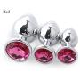 Pack of 3 Heart-Shaped Steel Jeweled Sexy Stimulation Toys Small/Medium/Large Metal Butt Trainer Toys A-n-A l P l u-G s Stainless Steel (Color : Brown)