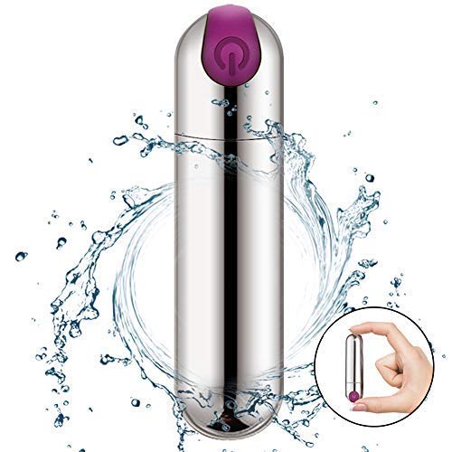 Best Bullet Vibrator, Rechargeable Bullet Vibe with 10 Settings, Super Strong Vibrating Bullet Toy for Women, Waterproof Clitoris Vibrator with Discreet Package (Silver)