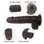 Yove Lifelike Realistic Dildo Adult Toy Black Dildo with Strong Suction Cup 8 and Diameter 1.77 Sex Toy for Women Gay