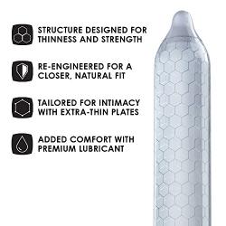 LELO HEX Original, Luxury Condoms with Unique Hexagonal Structure, Thin Yet Strong Latex Condom, Lubricated (12 pack)