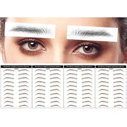 DAGEDA Brown 40 Pairs 4 PC 2D Eyebrow Transfers Stickers, Long Lasting Natural Waterproof Bionic Eyebrow Water Transfer Tattoo Eyebrow Sticker For Woman Man Makeup Tool（#ZX-004）