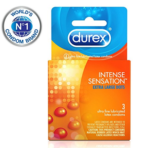 Durex Intense Sensation Condom, 3 Count (Pack of 6)