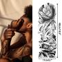 Sleeve Tattoos for Women Teen Girls and Kids,Full Arm Japanese Tattoo Flowers,Waterproof and Long-Lasting Body Art Realistic Tattoo Stickers