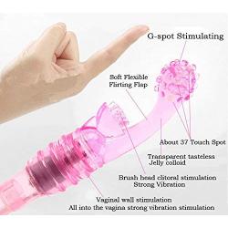 Masturbation Finger Vibrator Clit and G-spot Orgasm Squirt Massager Brush AV Vibrating Stick Sex Toys for Women Color Random