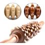 SUPVOX 2Pcs Wood Massager Roller Handheld Cellulite Blasters Massage Trigger Point Manual Muscle Release Roller Stick Massager