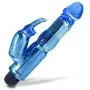 LeLuv Rabbit Vibrator Bath Time Bunny 8 Inch Waterproof Dual Motor Simple Controls Blue