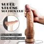 9 Inch Realistic Dildo Dual Density Liquid Silicone Cock with Strong Suction Cup,Oixgirl Lifelike Penis Sex Toy Flexible Female G Spot Masturbation Toy with Curved Shaft and Balls