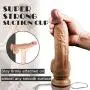 9 Inch Realistic Dildo Dual Density Liquid Silicone Cock with Strong Suction Cup,Oixgirl Lifelike Penis Sex Toy Flexible Female G Spot Masturbation Toy with Curved Shaft and Balls