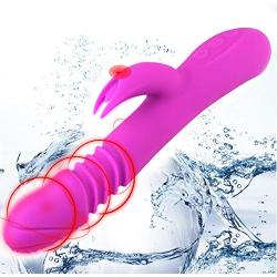 InvincibleFun Comfort Silicone Heating Vibrator, 10-Frequency Friction Telescopic Rotation, USB Charging, Multi-Functional Fashion Female Toys Easy to Clean Swell