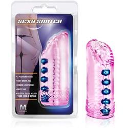 Pleasure Beads Male Masturbation - Ribbed Realistic Feel Vagina Stroker - Sex Toy for Men (Pink)