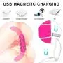 Vibrating Double-Ended Dildos with 9X9 Vibrations for Women Vaginal G-spot and Anal Play, Wireless Remote Dual Motors Rechargeable Realistic Penis Massager Adult Sex Toy for Lesbian Couples (Pink)