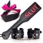 Handcuffs Sex Play For Adults With Satin Blindfold, Sex Whip Spanking Paddle.