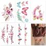 30 Sheets Watercolor Flowers Temporary Tattoos Stickers for Women Girls and Kids