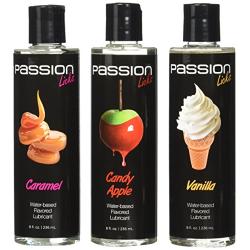 Passion Lubricants Licks Water Based Lube, Caramel/Vanilla/Candy Apple, 8 Fluid Ounce