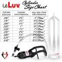 LeLuv Pump Easyop Z-Grip 12 x 2.5 Inch Natural Male Enhancement Bundle with Black Seal, Clear and 4 Constriction Rings