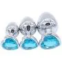 ZhengYa Steel Jewel Butt Play Plug Heart Stand Design Sex Toys for Adults (3 Pieces 1 Set)